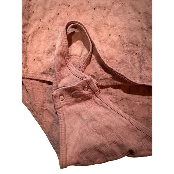 Free People Intimately Seamless Mock Neck Bodysuit Long Sleeve mauve pin… - Picture 9 of 9